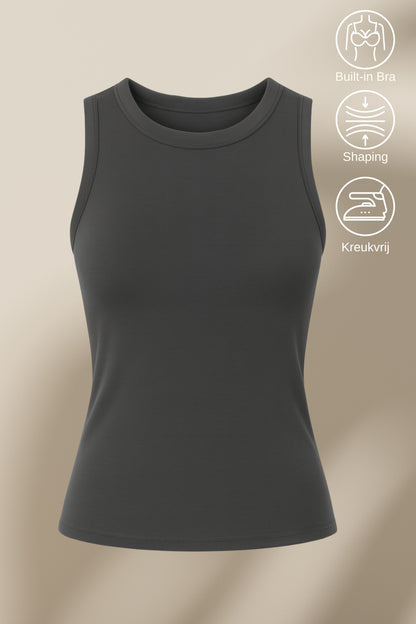 PADDED LULU ROUND NECK TOP