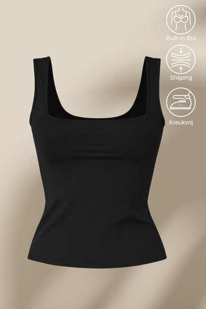 LULU - PADDED SHAPING SQUARE NECK TOP